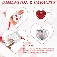 Vista 2 de Patelai 100 juegos de moldes para pasteles en forma de corazón con tapas, 3.4 fl oz/3.4 onzas, moldes de aluminio para magdalenas, desechables, mini