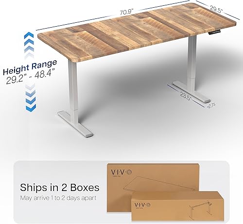 Vista 19 de VIVO DESK-KIT-1W6G - Escritorio eléctrico de pie de 60 x 24 pulgadas, ajuste de altura de memoria, serie 1B, parte superior de nogal oscuro de una