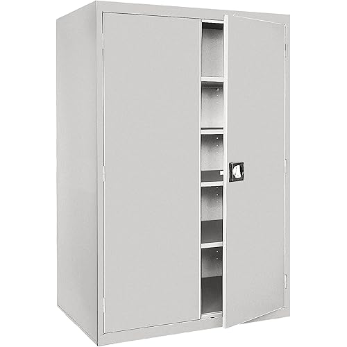 Sandusky Lee Elite Series Welded Cabinet - 46in. x 24in. x 72in., Heavy-Duty Steel, Lockable, Dove Gray, Model# EA4R462472-05