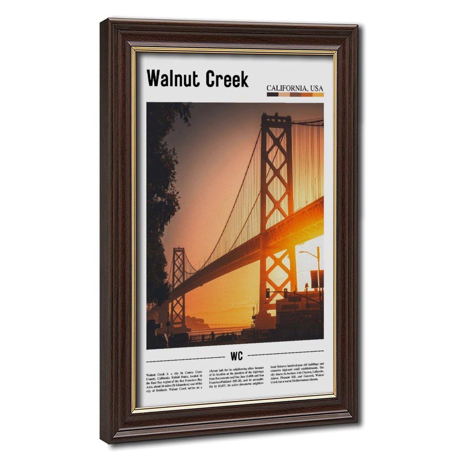 Wcyb Mokume Gane Frame Walnut Creek Contra Costa County California Usa Landscape Travel Prints Posters Canvas Deco Paintings Wall Art For Office Living Room Hangable Frame 2