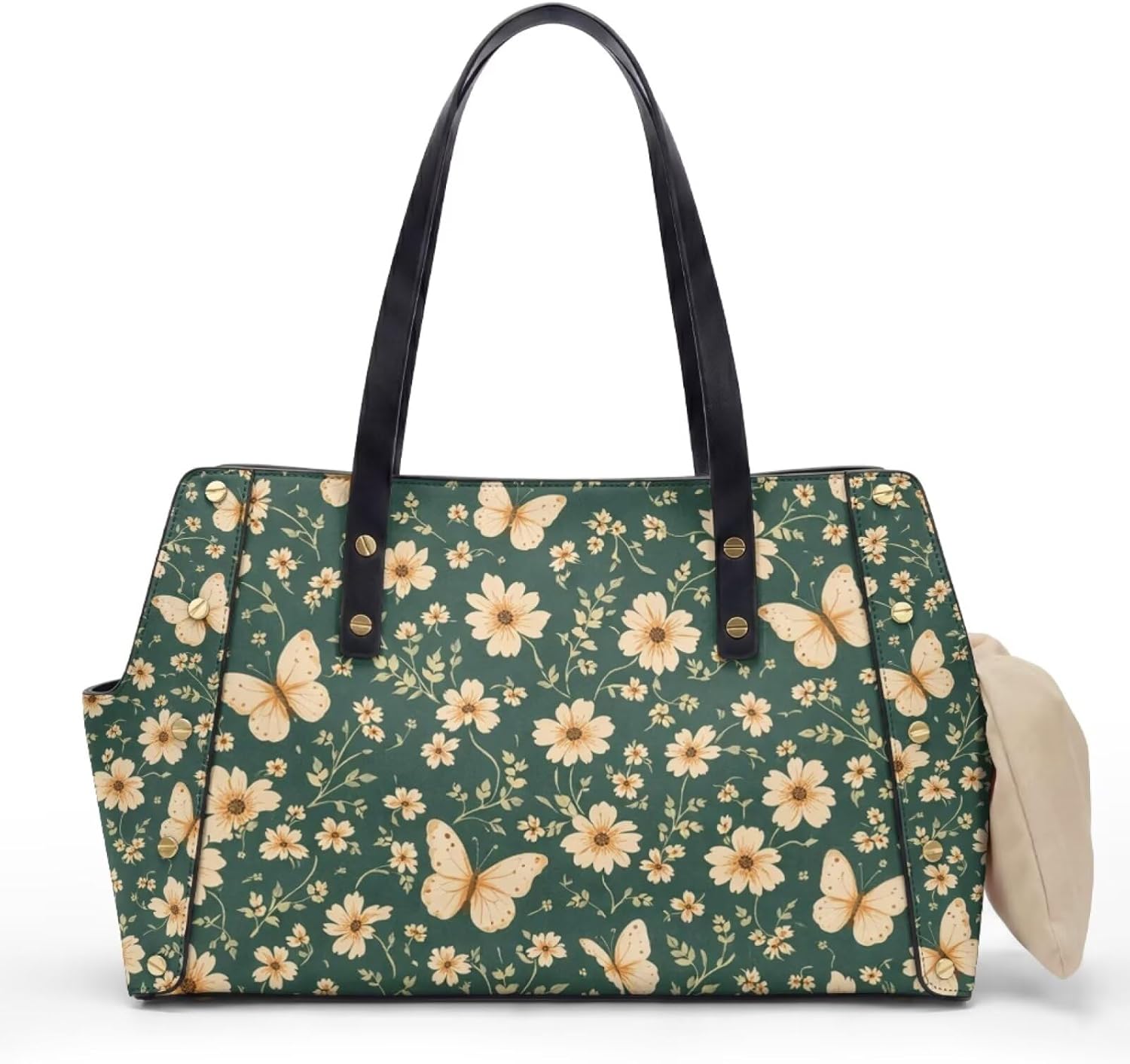 Butterfly Flower Print Pet Purse Carrier for Dog Cats, Lightweight Dog Shoulder Bag with Cushion, Cozy Comfort Pet Bag for Small Dogs