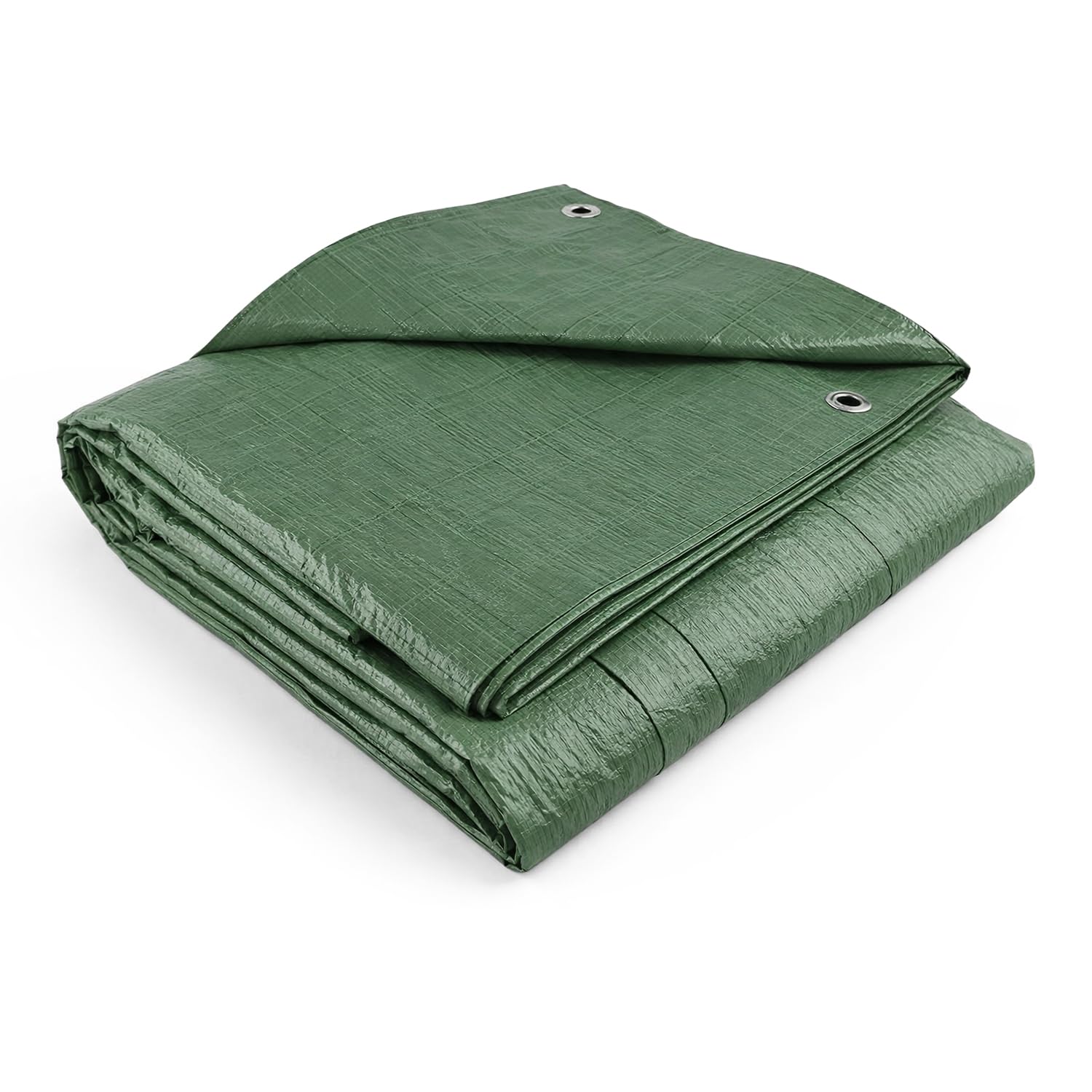 Flatro Green Waterproof Tarpaulin Sheet (8Ft X 10Ft) / (2.4M X 3M) Tarpaulin With Reinforced Eyelets | Uv/Tear Resistant Multipurpose Weatherproof Tarp For Garden, Farming & Camping