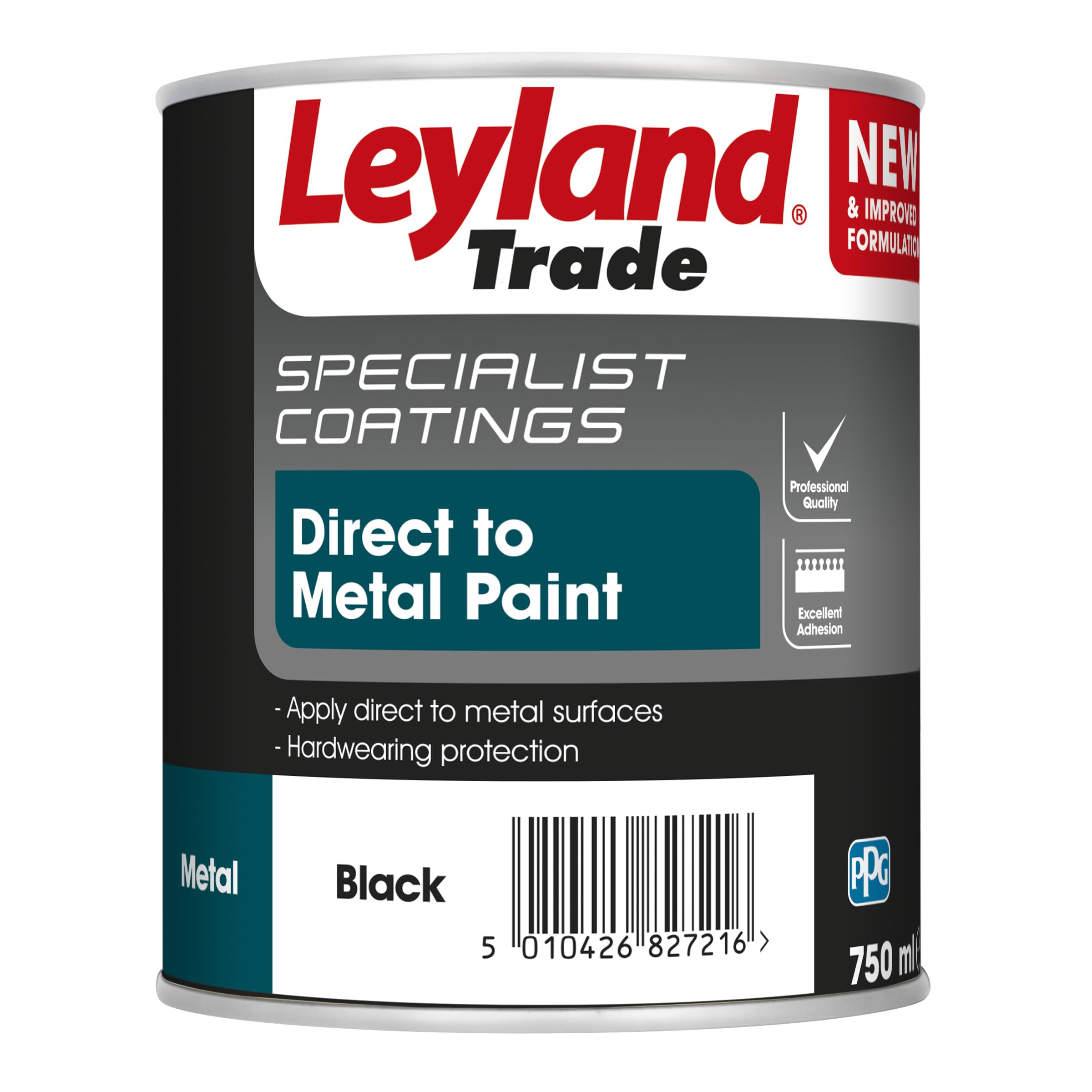 Leyland Trade Direct to Metal Paint - Black - 750ml