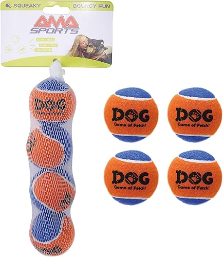 Miniatura 24 de AMA SPORT Pelotas de tenis chirriantes para cachorros nuevos, perros pequeños, gatos para ir a buscar, hacer ejercicio, juguetes (paquete de 12
