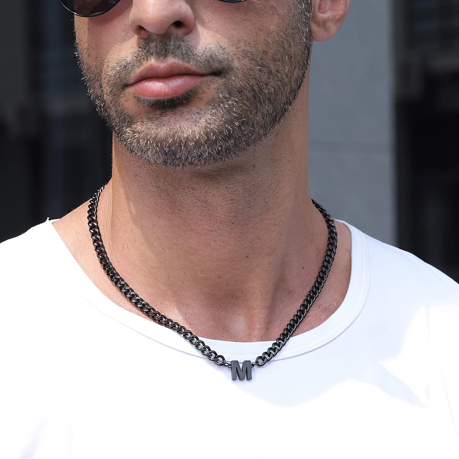 DuoDiner Easter Basket Stuffers -Initial A-Z Cuban Link Chain Necklaces for Men Boys Letter Pendant Stainless Steel 6.5mm 18+2 Inches,Jewelry Gifts - Image 4