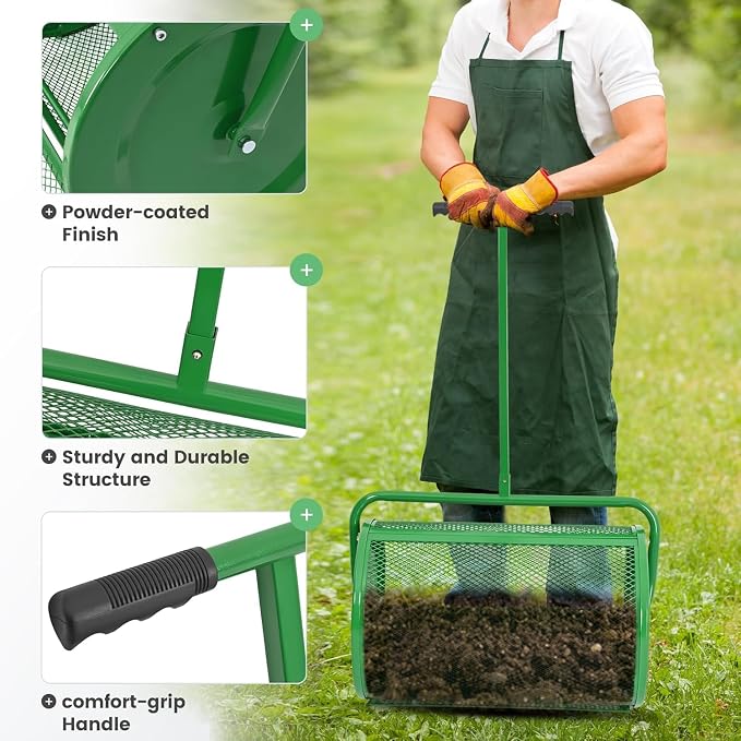 Difusor de compost 24 in con mango en T para jardín miniatura 4