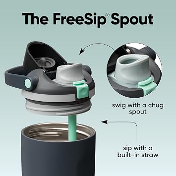 Owala FreeSip Sway Insulated Stainless Steel Water Bottle with Two-Way Spout, Built-In Straw and Bucket Handle, Made for Travel, School, and Sports, 30oz, BPA Free, Leak Proof, Foggy Tide