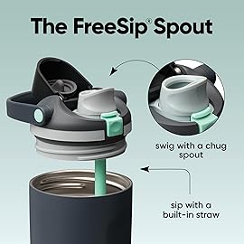 Owala FreeSip Sway Insulated Stainless Steel Water Bottle with Two-Way Spout, Built-In Straw and Bucket Handle, Made for Travel, School, and Sports, 40oz, BPA Free, Leak Proof, Foggy Tide