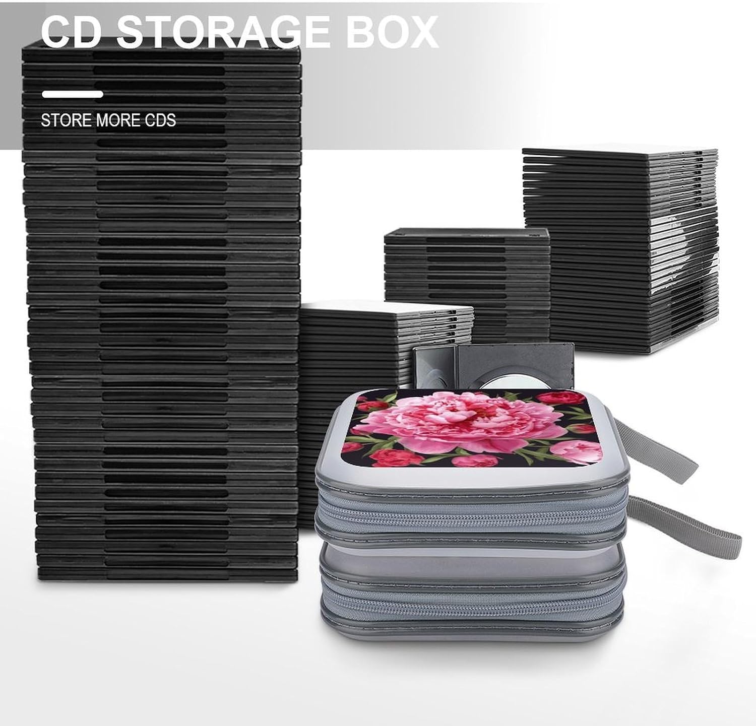 Garden Peony CD Case CD Storage Box DVD Sleeves