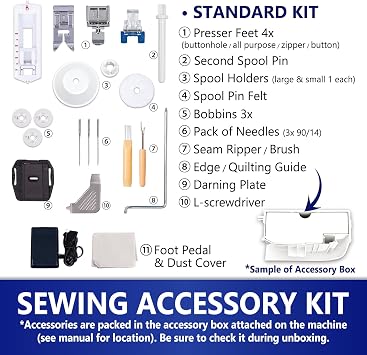 MILLEPUNTI Sewing Machine with 25 Stitches Automatic Needle Threader and Bobbin Winder Include 4 Feet and Accessories Perfect for Beginners Quilting and DIY MKR45