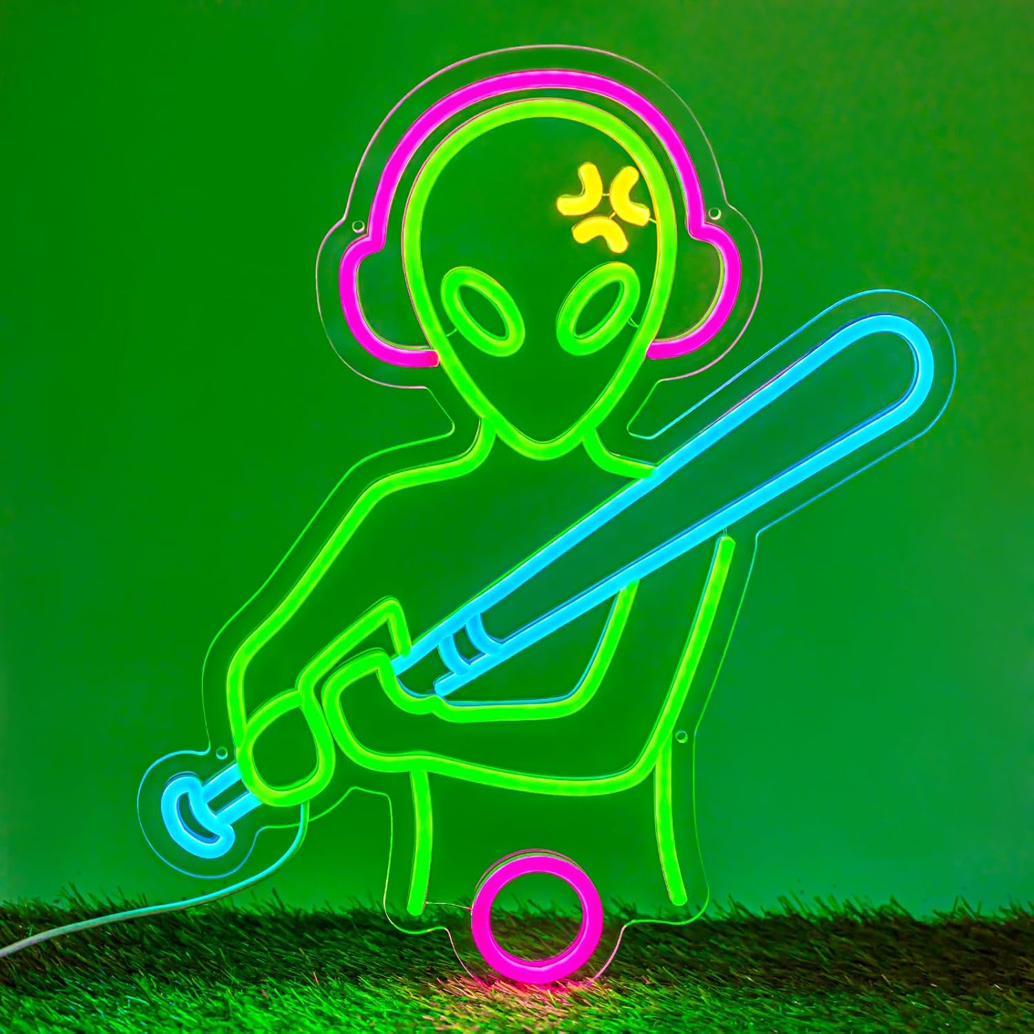 Baseball Neon Sign LED Wall Decor, Dimmable USB Powered Sports Neon Light for Bedroom, Man Cave & Dorm, Multicolor Baseball Neon Sign, Unique Gift for Men, Boys & Baseball Fans