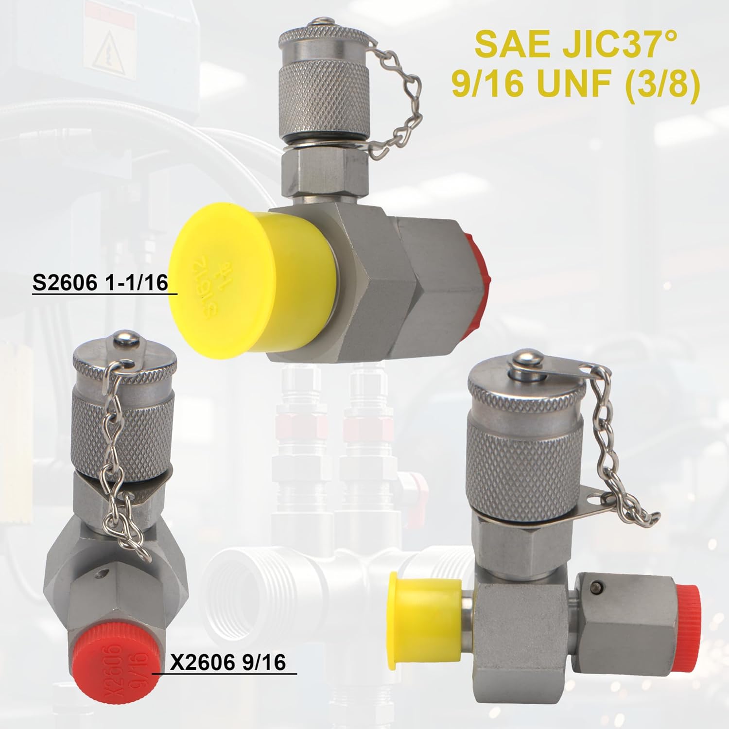JIC37 Hydraulic Tee Connector, 7PCS Hydraulic Swivel Run Tees & Test Coupling Set