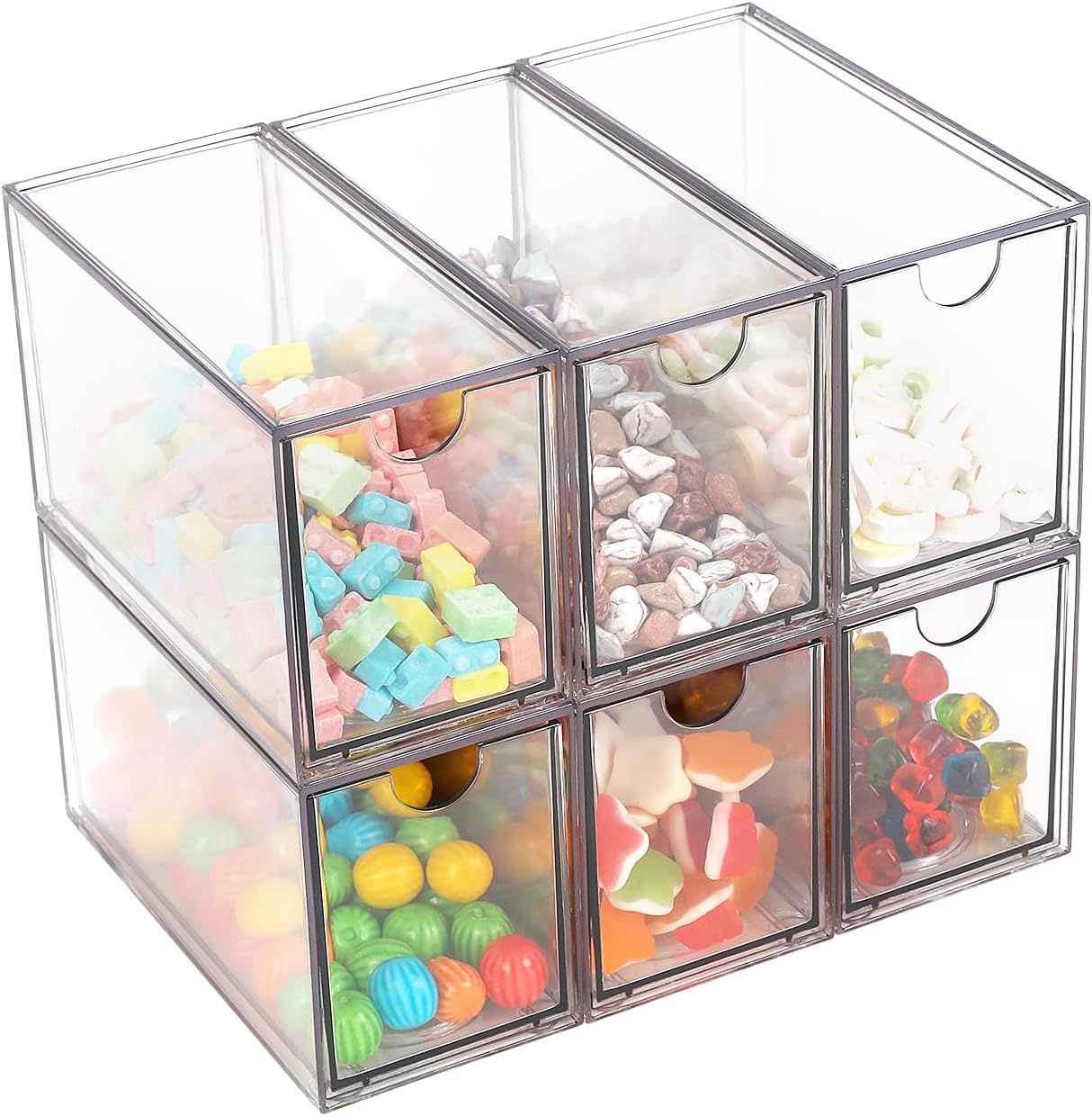 Desk Organizer with Drawers, Stackable Plastic Storage Drawers for Makeup or Desk Organization, Cabinets for Office Dressing Countertop Bathroom Bedroom (12 Packs)