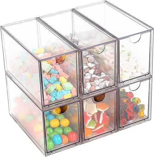 Miniatura 8 de Organizador de cajones de maquillaje, organizador de cajones de escritorio con 4 cajones, 3 tamaños diferentes, adecuado para escritorio de oficina,