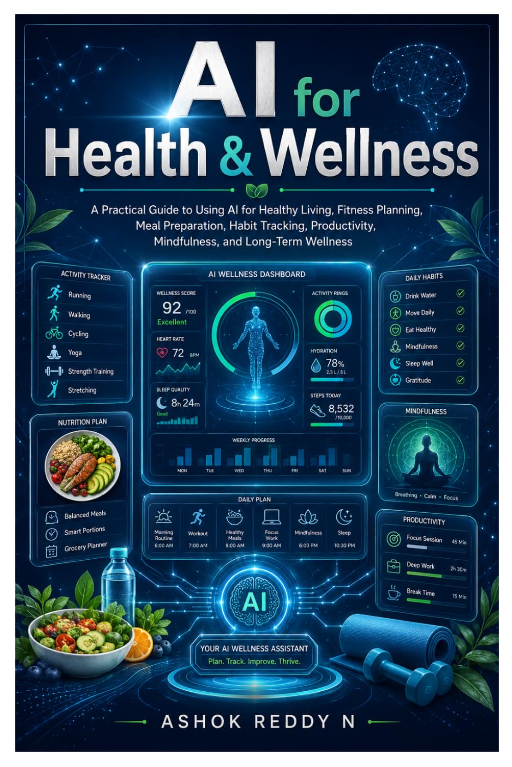 AI for Health & Wellness: A Practical Guide to Using AI for Healthy Living, Fitness Planning, Meal Preparation, Habit Tracking, Productivity, Mindfulness, and Long-Term Wellness