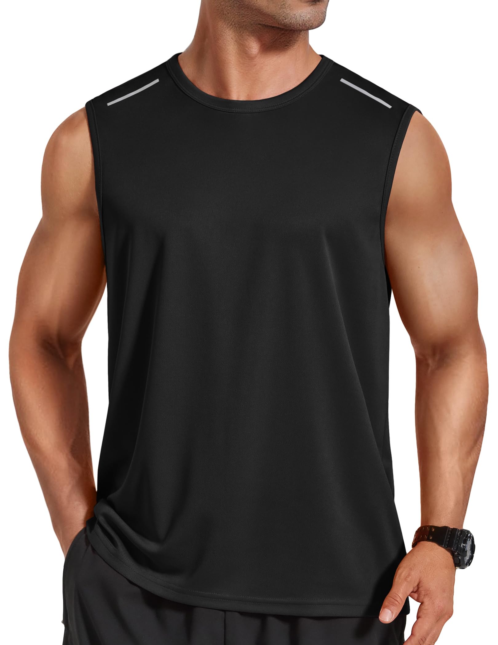 COOFANDY Camiseta de tirantes para hombre, transpirable, para verano, cuello redondo, gimnasio, fitness, culturismo, camiseta sin mangas, para hombre