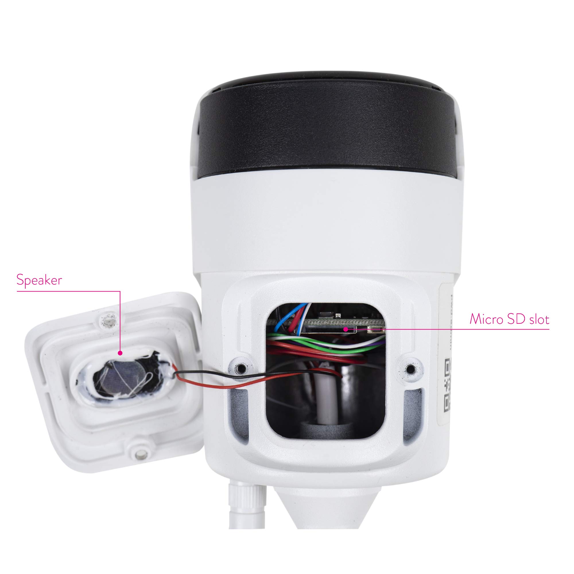 Kamera do monitoringu wideo PNI House IP52LR 2MP 1080P bezprzewodowa z zewnętrznym i wewnętrznym gniazdem i microSD, tryb nocny