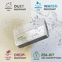 Vista 7 de Lexar SSD portátil profesional Go de 1 TB con concentrador, compatible con Apple 4K 60fps ProRes, hasta 1050 MB/s, USB 3.2, resistente, IP65