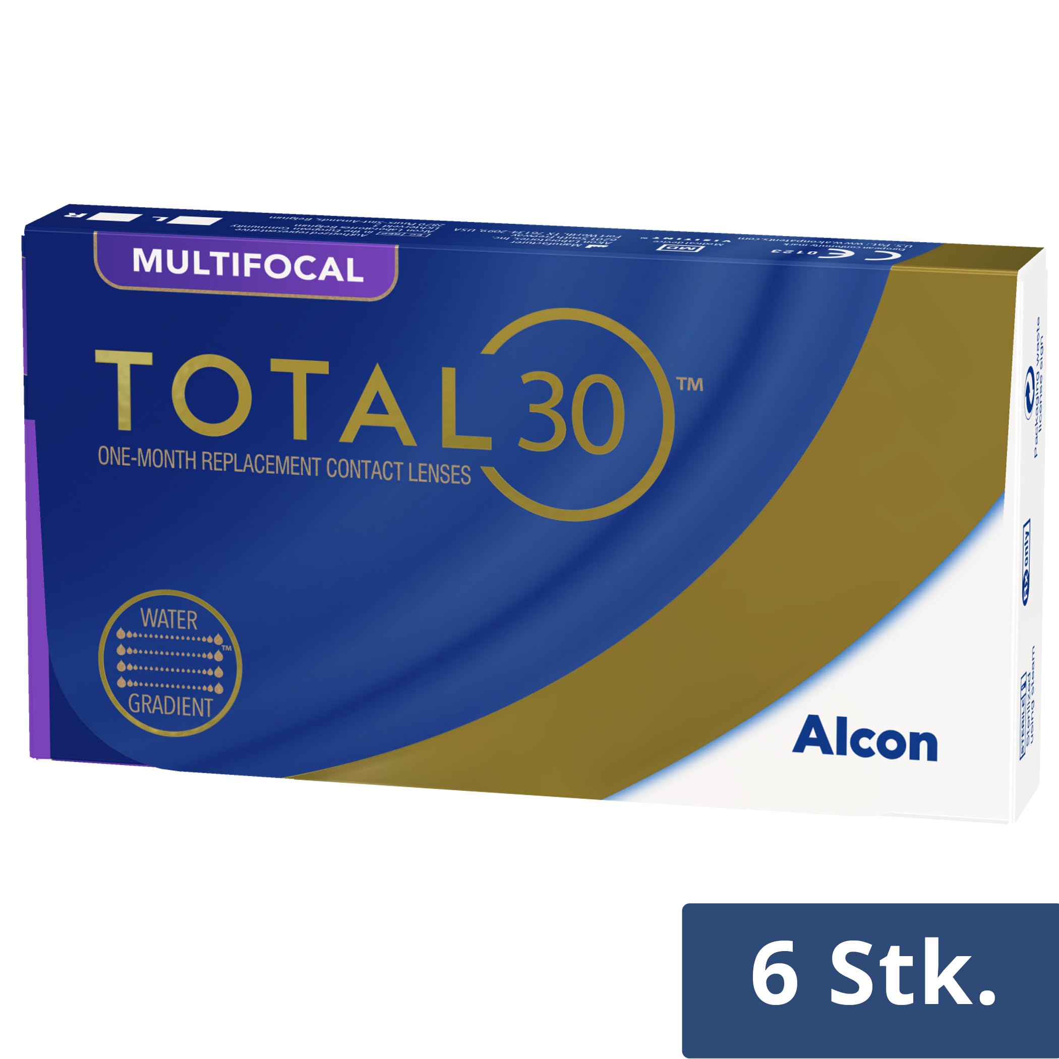 TOTAL30 Multifocal Monatslinsen | 6 Stück | BC 8.4 mm | DIA 14.2 mm | ADD HIGH | +01.25 Dioptrien