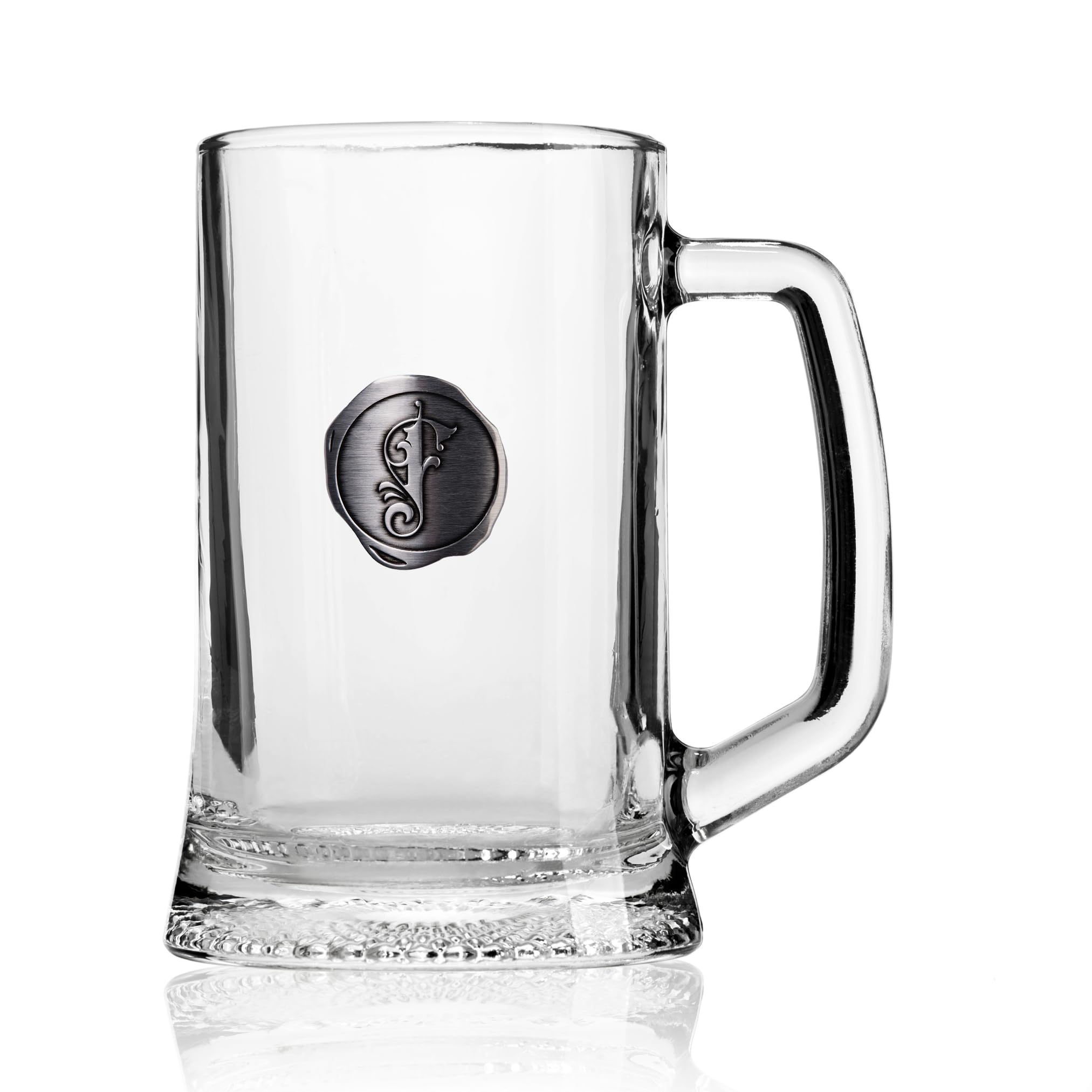 ukgiftstoreonline Personal Initial Letter Tankard Beer Glass Birthday Gift for Him​ (Letter F)