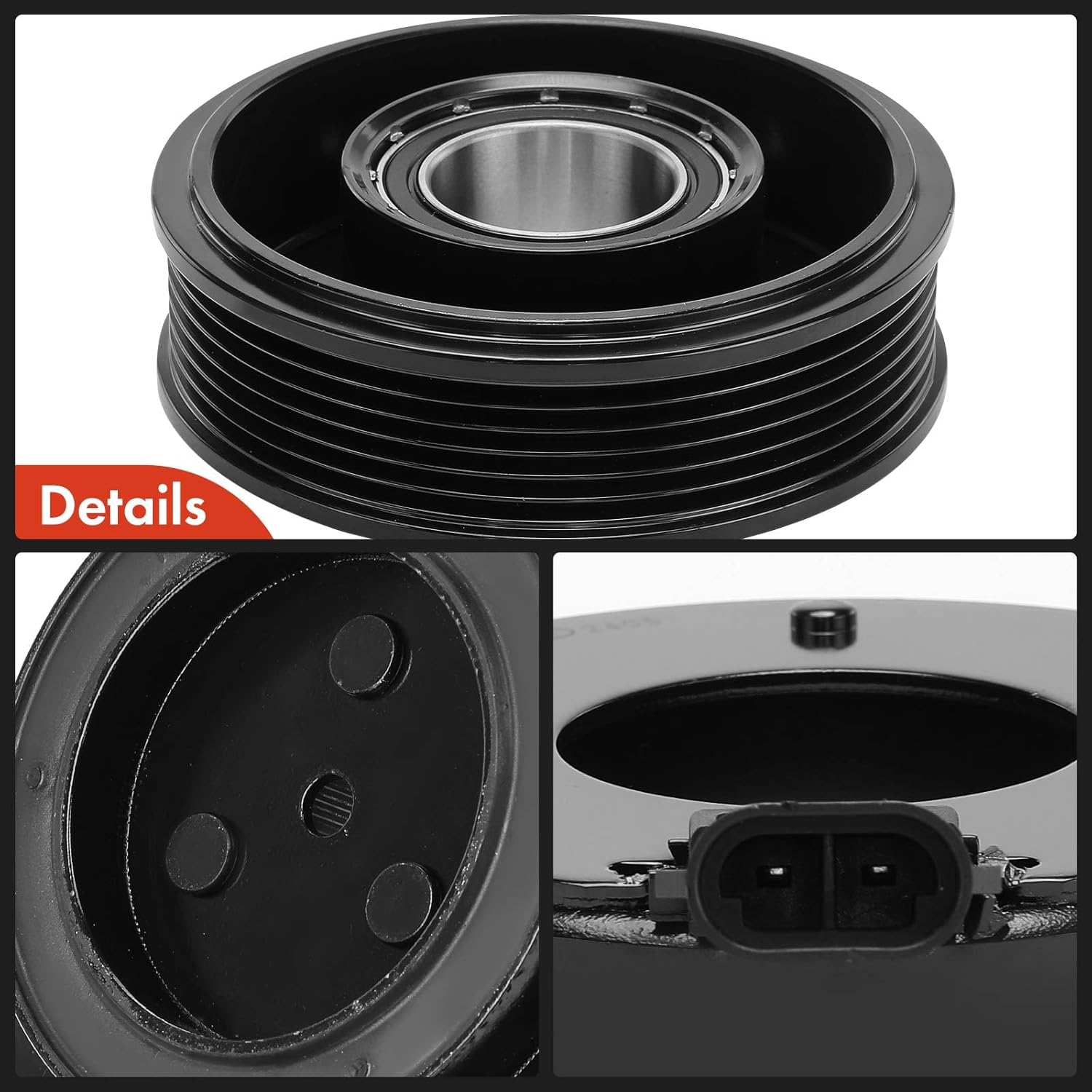 A-Premium Air Conditioner AC Compressor Clutch Kit Compatible with Chevrolet Camaro 2010-2015 3.6L, Only fit SP17 Style Compressor