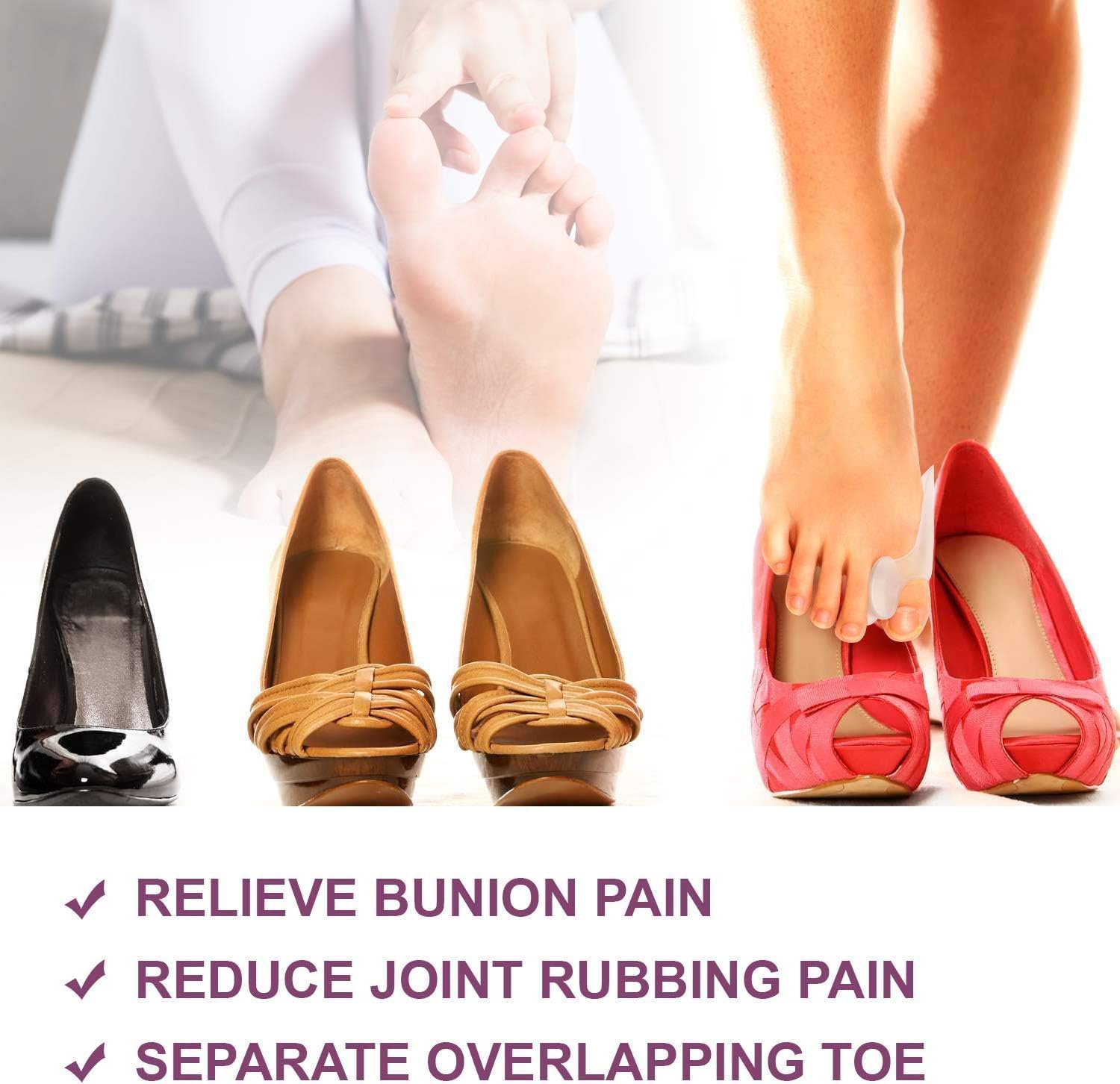 KANISYA Silicone Bunion Protector for Toe Pain Relief | Gel Toe Separator & Hallux Valgus Corrector, Soft Bunion Pads for Men & Women, Comfortable & Reusable Foot Care Sleeves (1 Pair) 2