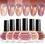 OpenLive Jelly Jeu de vernis à ongles 6 Coloris Nude Rose Pale Violet Jelly rapide Nail Polish Set pour Nail Art Manucure DIY Salon