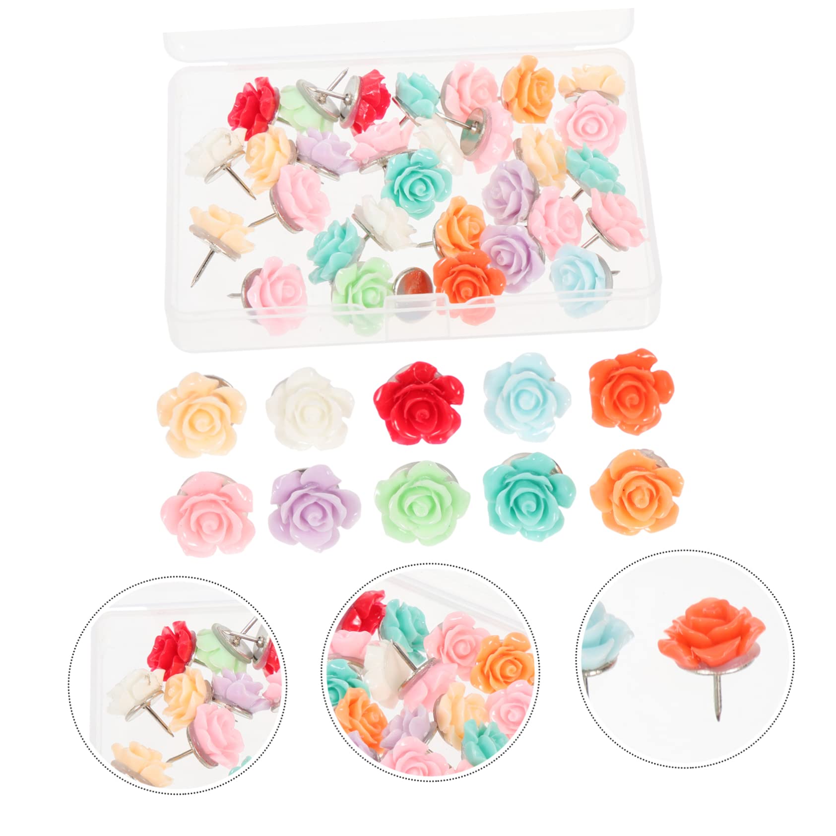 STOBOK 150stücke Bunte Pushpins Aus Resin Wiederverwendbare Pinnnadeln Für Korktafeln Dekorative Daumenstecker Für Büro Und -projekte