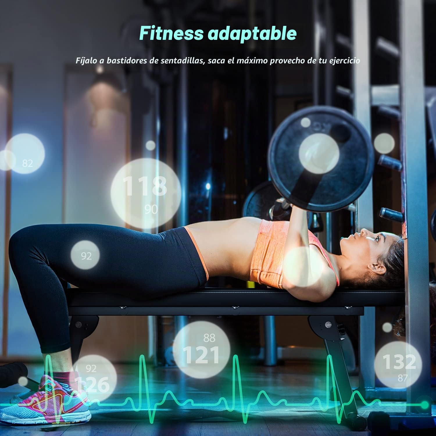 JX FITNESS Banco de Musculación Ajustable Multifuncional de Casa Banco de Entrenamiento de Fitness