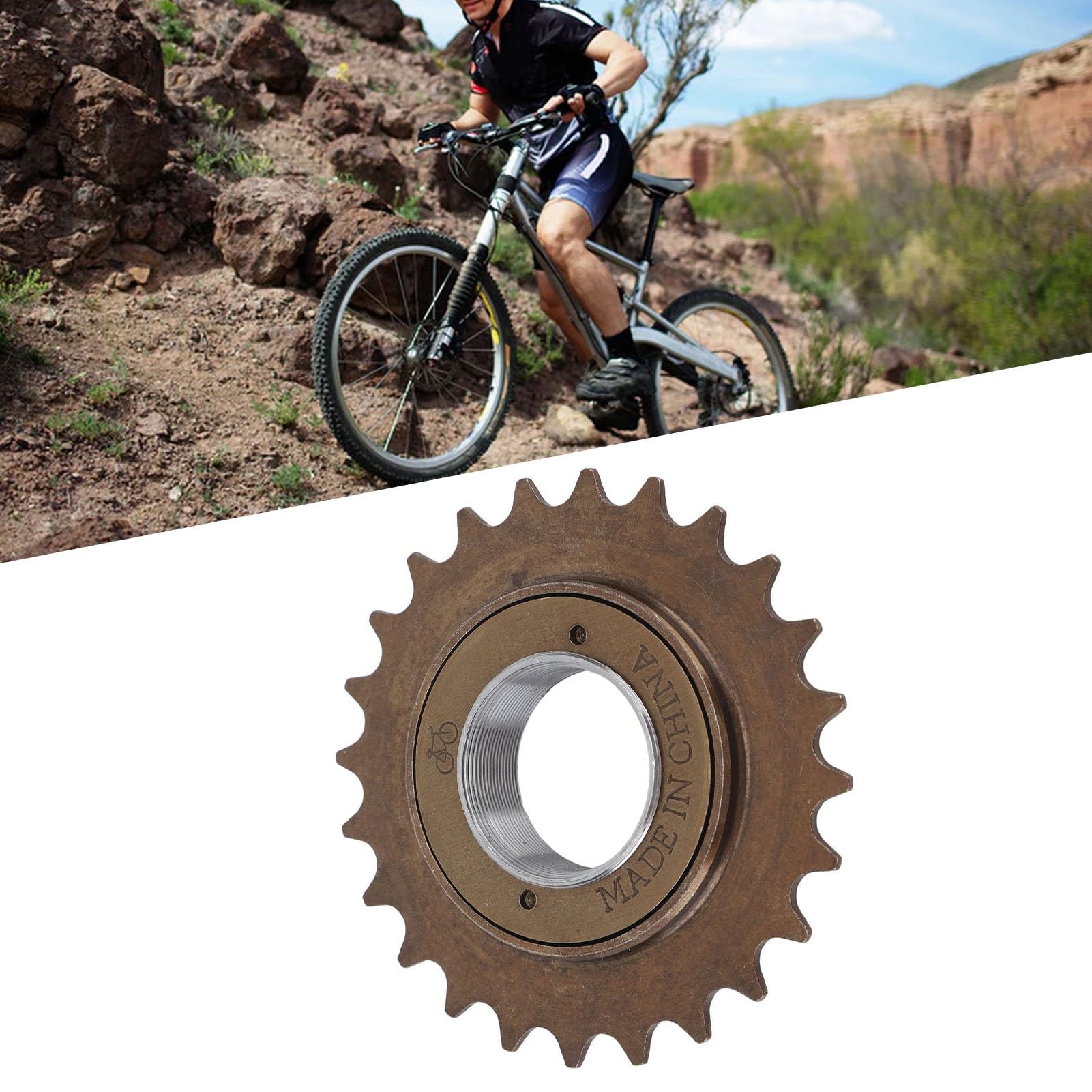 BuyWeek Ruota Libera per Bici, 24 Denti Pignone in Acciaio Ruota Dentata a velocità Singola Accessorio di Ricambio per Bicicletta
