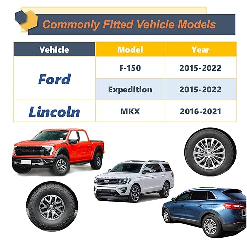 Miniatura 2 de Kadrick 24 tuercas de rueda de repuesto M14x1.5 para Ford ExpeditionF-150, tuercas de rueda de asiento grandes de una pieza de color negro cromado