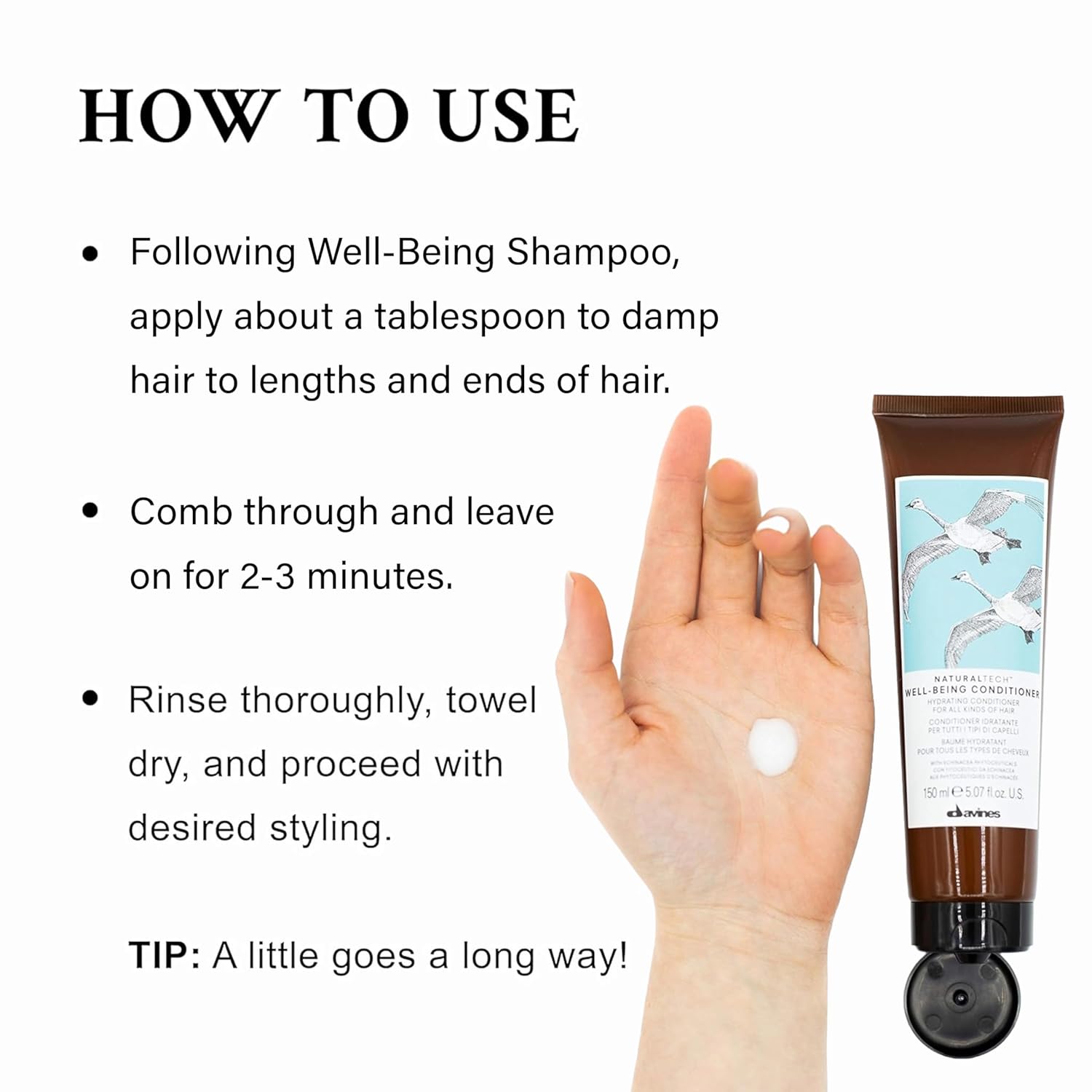 Davines Naturaltech Wellbeing Conditioner, Gentle Cleansing & Hydrating for All Hair Types - With Echinacea Phytoceuticals - Softens & Hydrates Hair, 5.07 Fl Oz