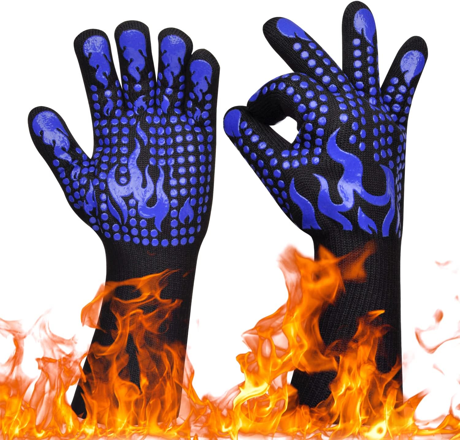 BBQ Gloves ,1472 Degree F High Temp Resistance Fireproof