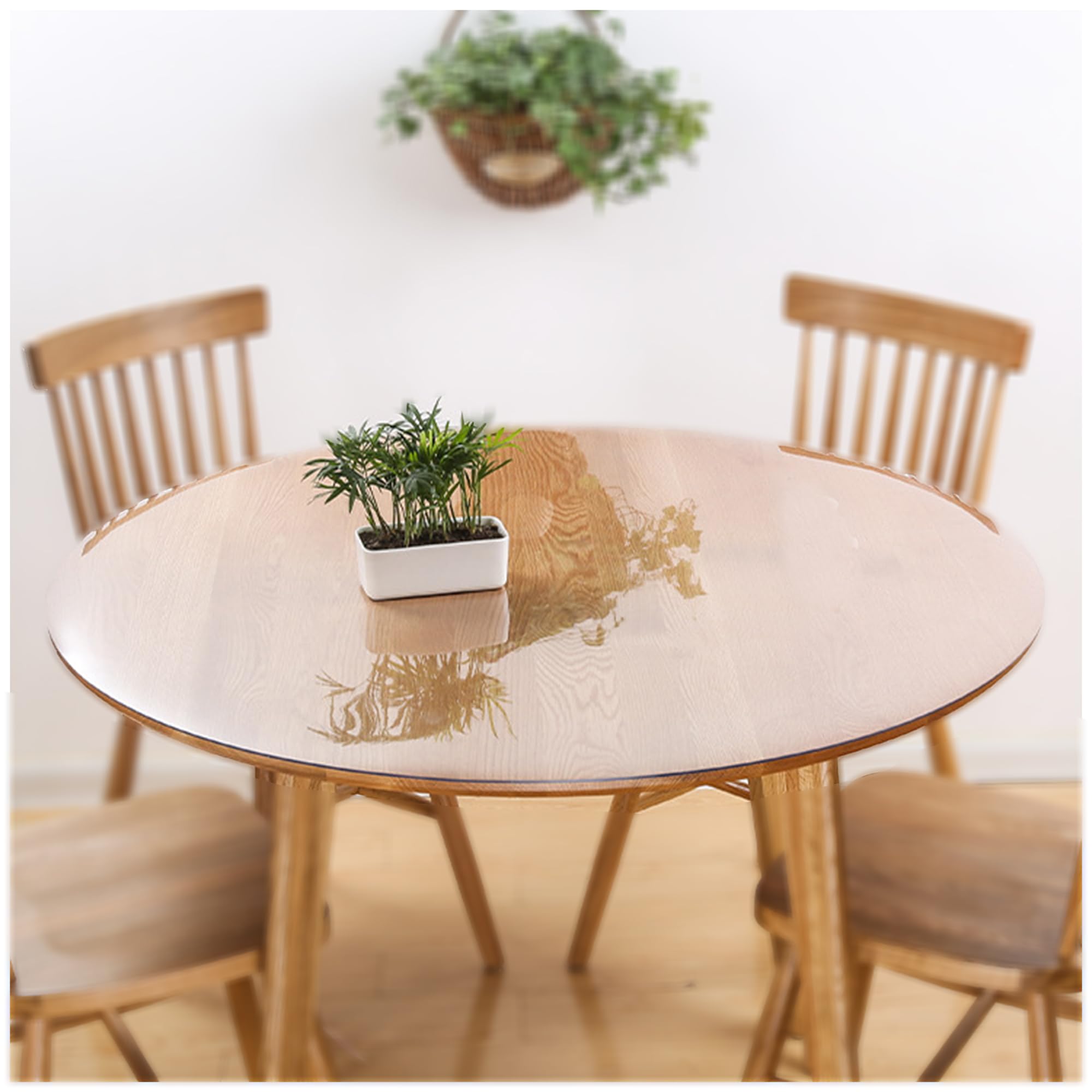 Thick PVC Table Protector Home Tablecloth Protector Waterproof Used as a Protective Cover, It Can be Used in Restaurants, Living Rooms, Cafes, Etc. (Transparent, 2mm - Φ 130 cm Round)