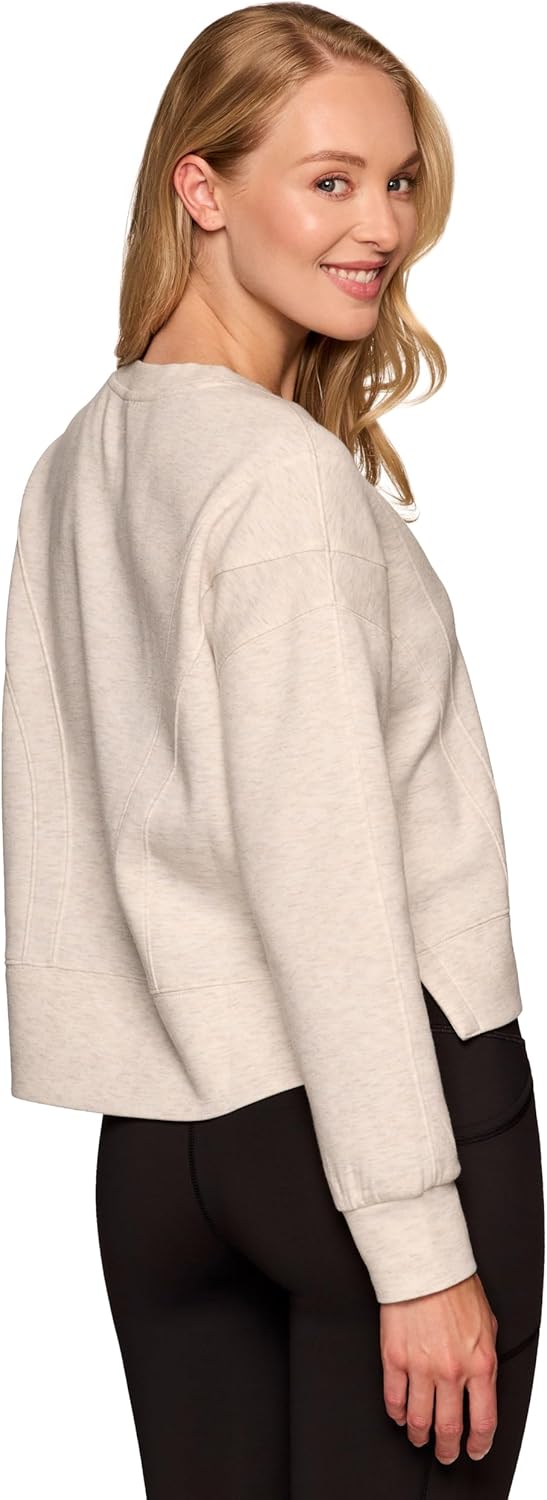 RBX Elevated Athleisure Sweatshirt for Women, Cropped Crewneck Pullover Ultra Soft Sporty Lightweight Long Sleeve Sweater - Image 5