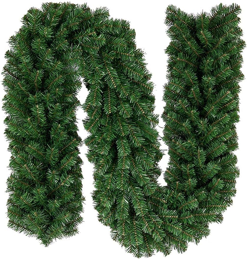 Artificial Christmas Garland, Green, Glittery Pine, White Lights, Decorated With Pine Cones, Berry Clusters, Christmas Collection, 9 Feet Christmas Garland (Style 3(without light))