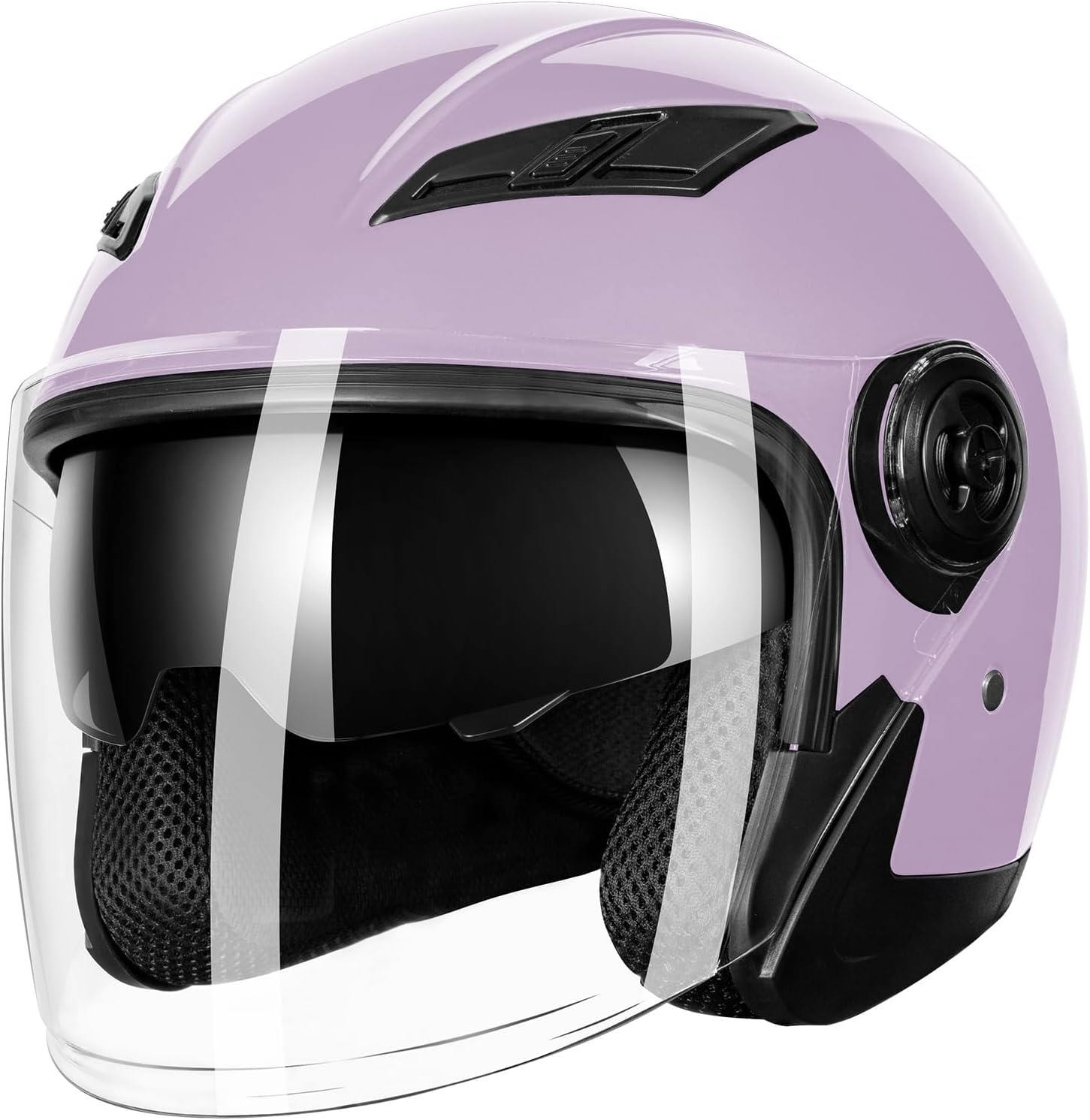 Adult 3/4 Open Face Motorcycle Helmet, Double Visor, DOT Approved