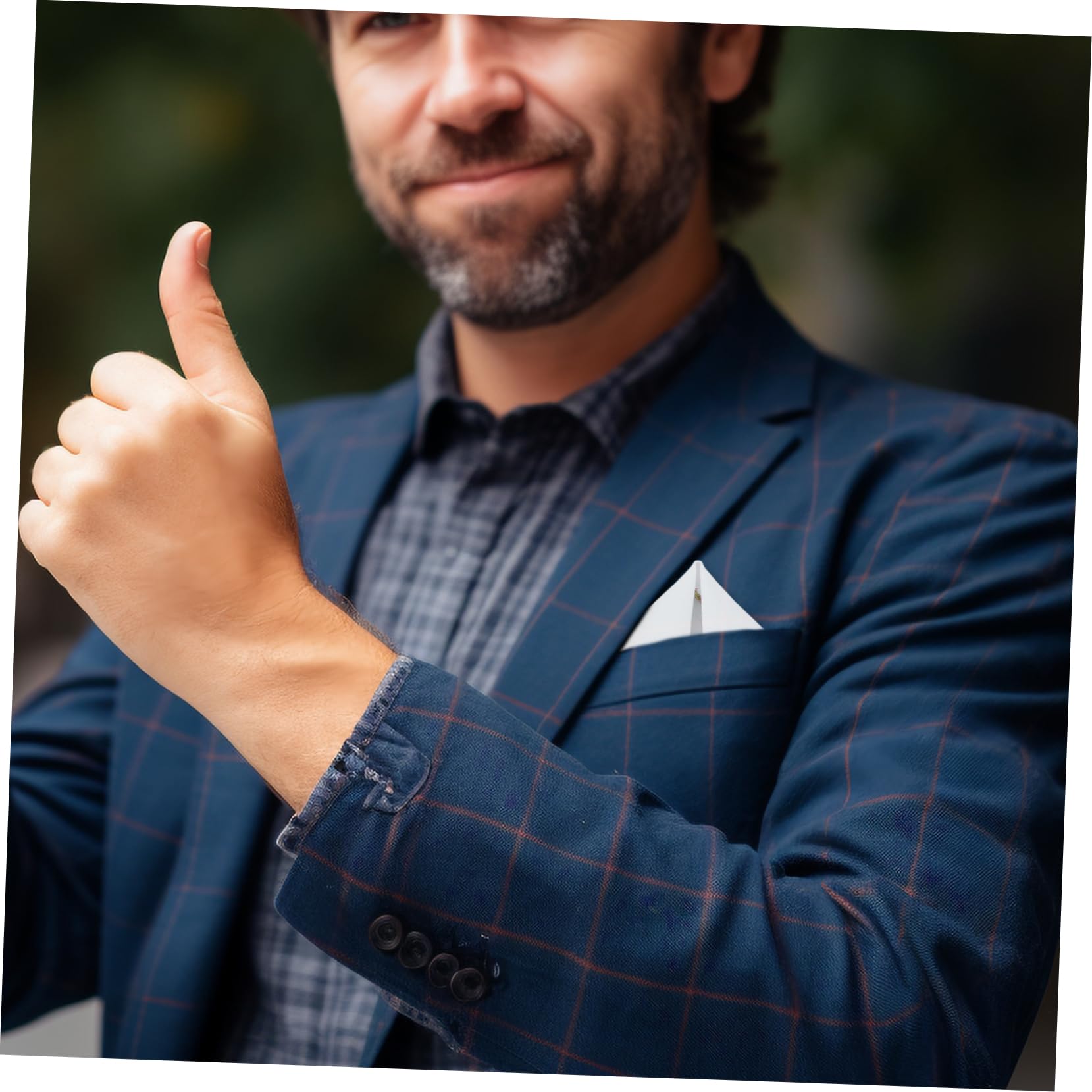 minkissy Elegant White Pocket Square Men's Suit Handkerchief Accessory for Business Wedding and Celebrations Random