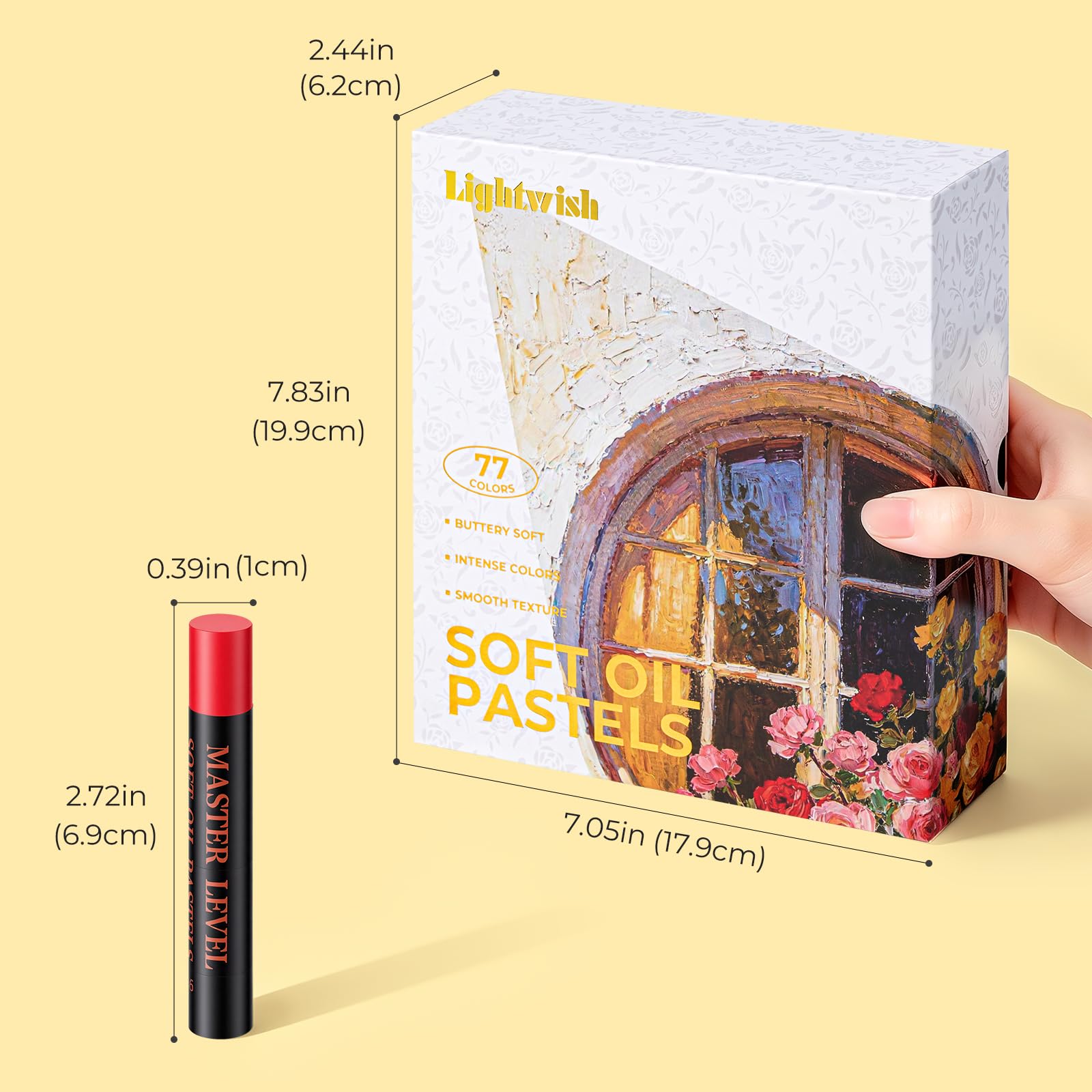 LIGHTWISH Pasteles al óleo suaves, juego de 77 colores florales (78 unidades, 2 blancos incluidos), textura suave y suave, alta resistencia a la luz, ideal para artistas, estudiantes y principiantes