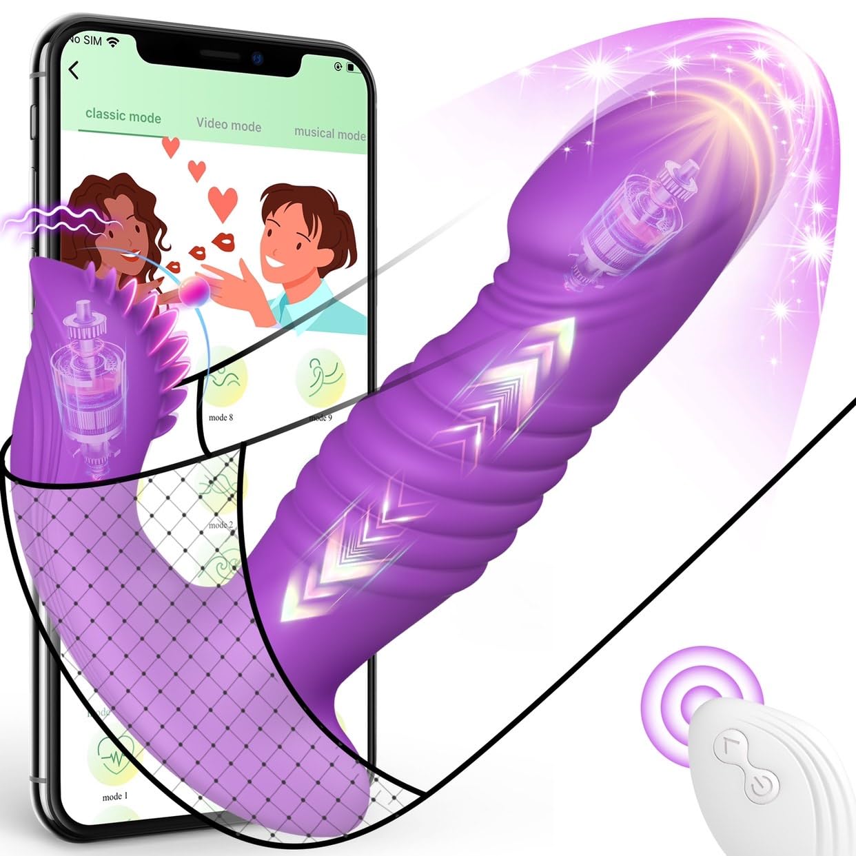 Giocattoli del sesso per le donne Vibratore Telecomandato - Giocattoli del sesso Set di vibratori per le donne solo Coppie Spinta Dildos Punto G e Clitoride Farfalla Vibrazione