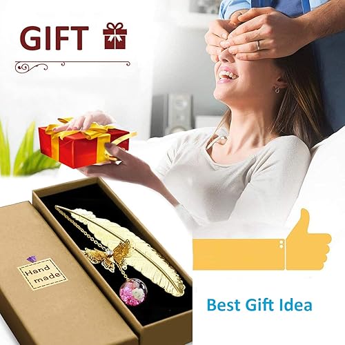 Miniatura 12 de Marcapáginas de plumas de metal con dijes de mariposa, regalos para el día de la madre, regalos de agradecimiento para profesores, regalos de fin