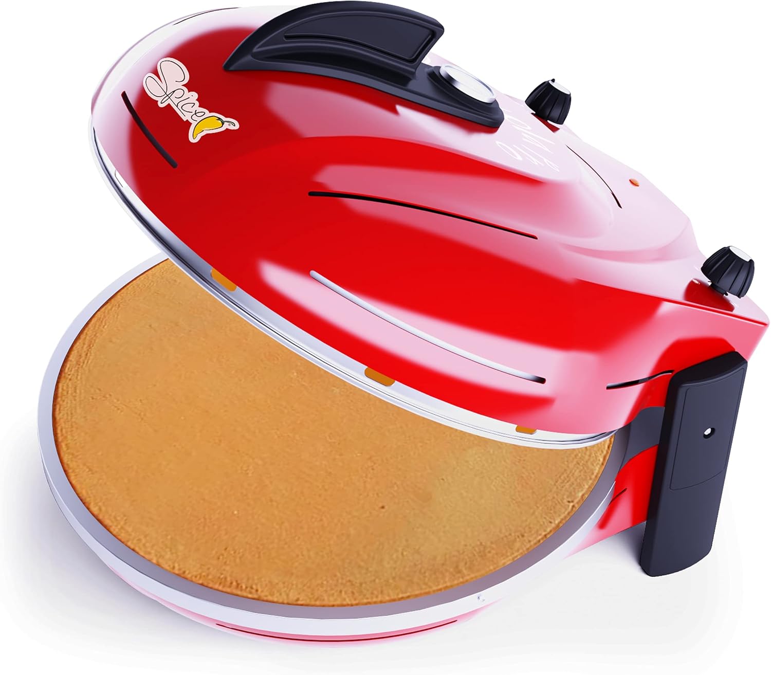 Forno Pizza Elettrico Spice Diavola PRO V 2.0 100% Design e Brevetto Made in Italy, Biscotto di Casapulla, Colore Rosso Spice [Classe di efficienza energetica A]