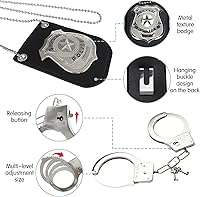 Vista 3 de Juego de 6 piezas de juguetes de policía para juego de rol, set de accesorios de detective para niños, disfraces de oficial de policía con gafas
