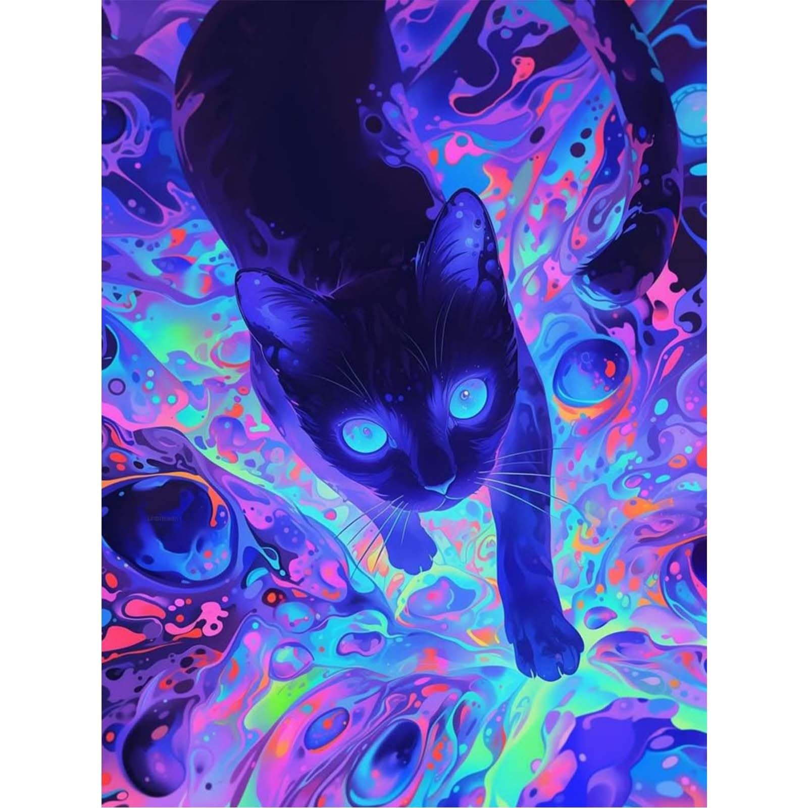 GEEHEIY Diamond Painting Kits for Adults, 5D Diamond Painting Kit Black Cat for Beginners DIY Diamond Painting Kits Black Cat Dots for Adults Perfect for Home Wall Decor-image-49