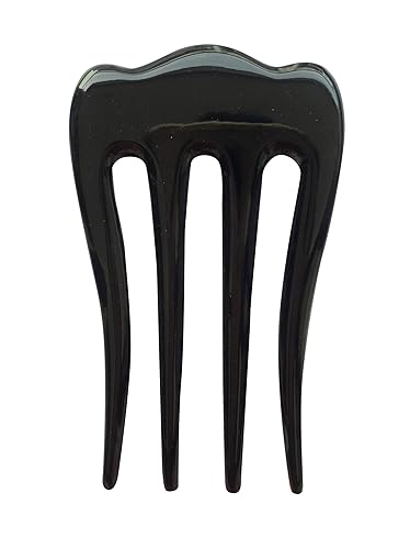 Marycrafts Horno Buffalo Horn 4 Prongs - Negro - Accesorio para el cabello para mujer