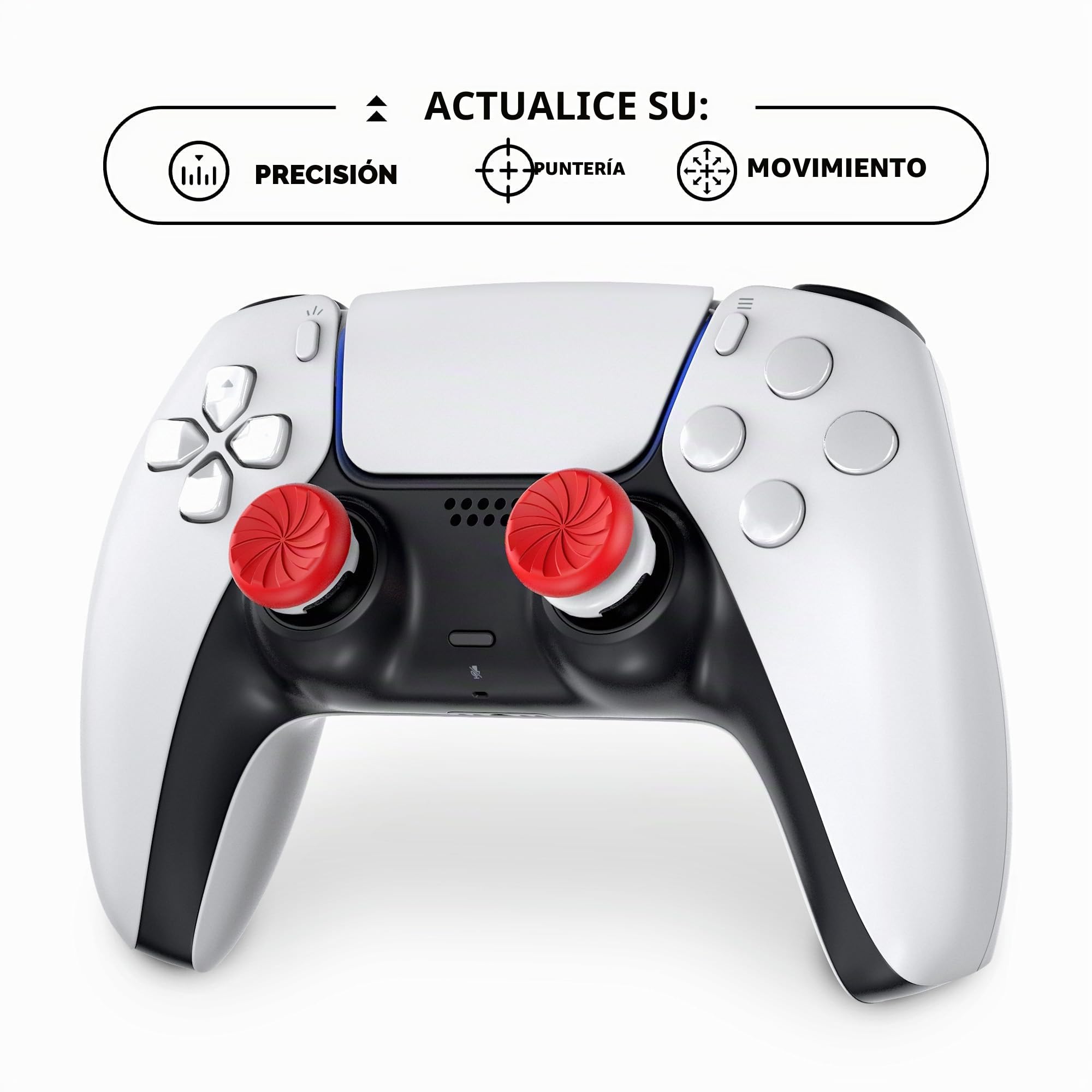KontrolFreek FPS Freek Inferno para PlayStation 4, PS4 y PlayStation 5, Controlador PS5, palancas Pulgares de Rendimiento, 1 Altura Alta, 1 Altura Media, Rojo/Blanco