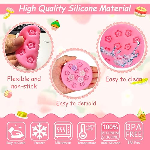 Miniatura 2 de 5 moldes de silicona para dulces, mini margaritas de fondant de chocolate para decoración de pasteles, moldes de arcilla polimérica pequeños, molde