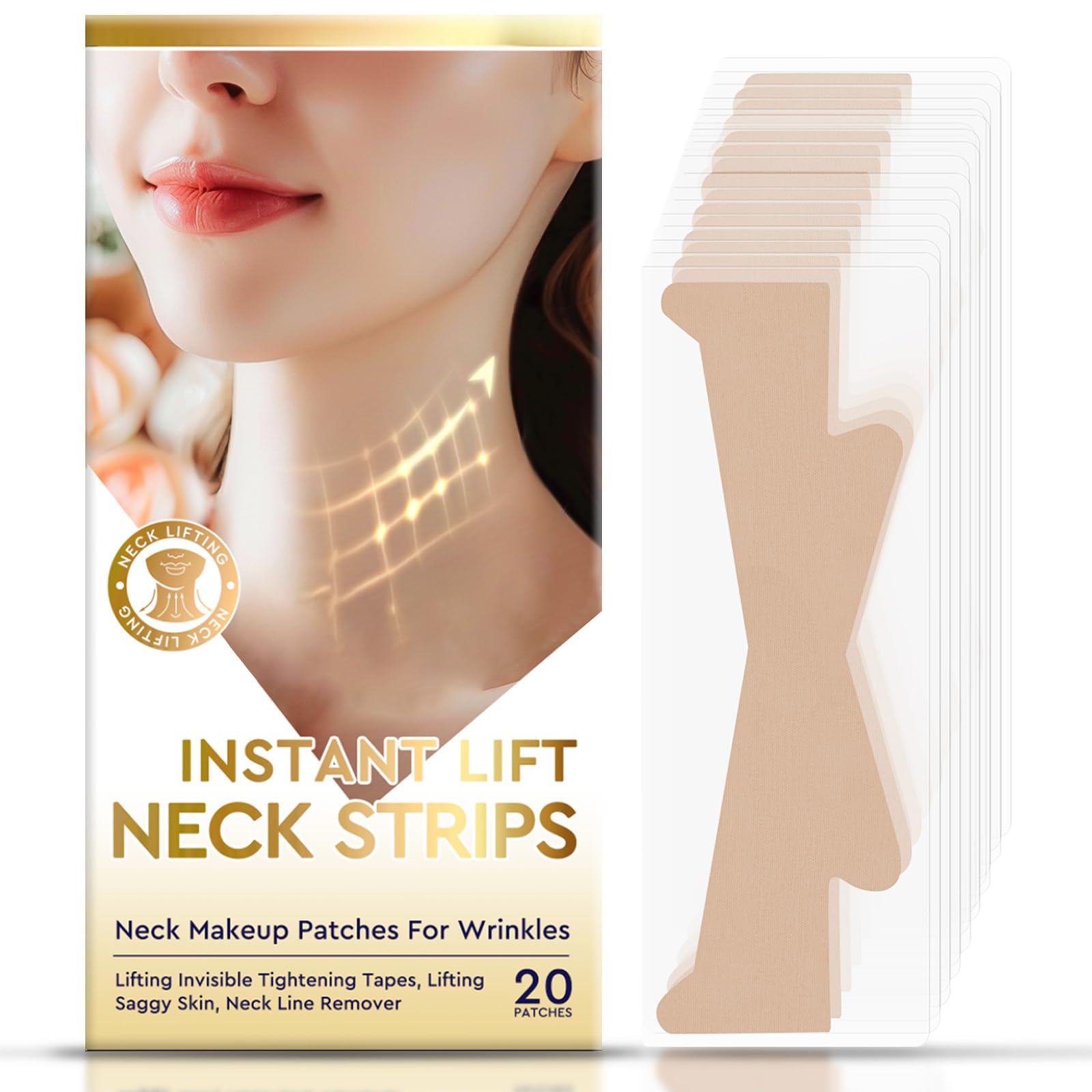 Neck Wrinkle Patches, Neck Lift Tape, Neck Firming and Tightening, Revitalize Neck Wrinkles