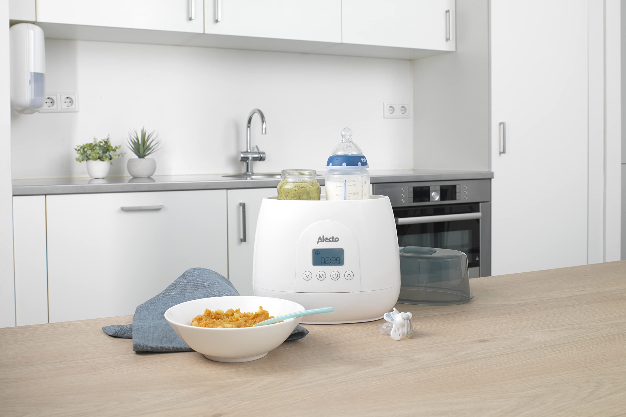 Alecto BW700TWIN Flaschenwärmer Baby - Doppelter Flaschenwärmer - BPA Frei - Sterilisator - vorprogammierte Aufwärmzeiten - weiß
