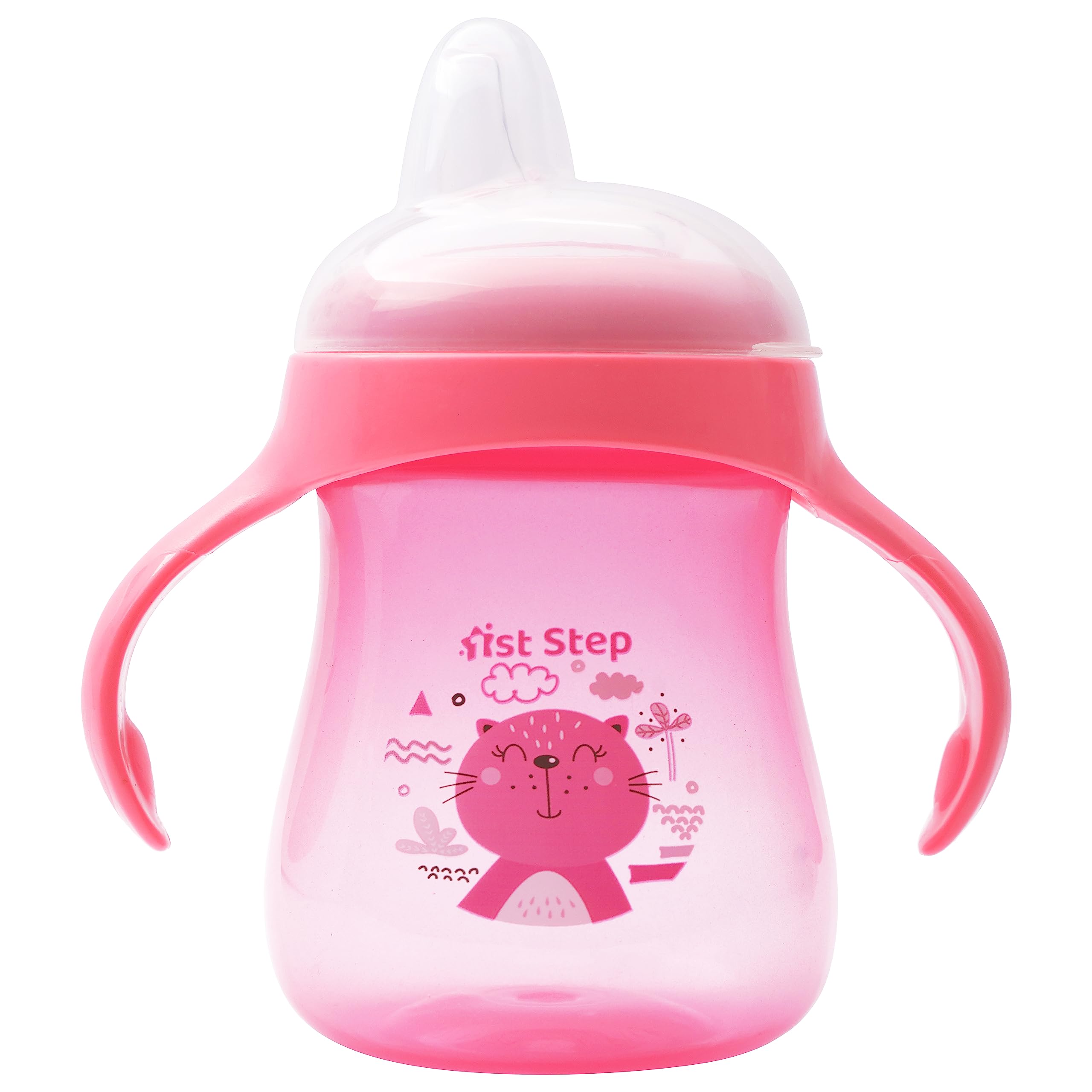 1ST STEP Matte Collection BPA Free Soft Spout Sipper with Twin Handles for Easy Grip (Pink)-image-38